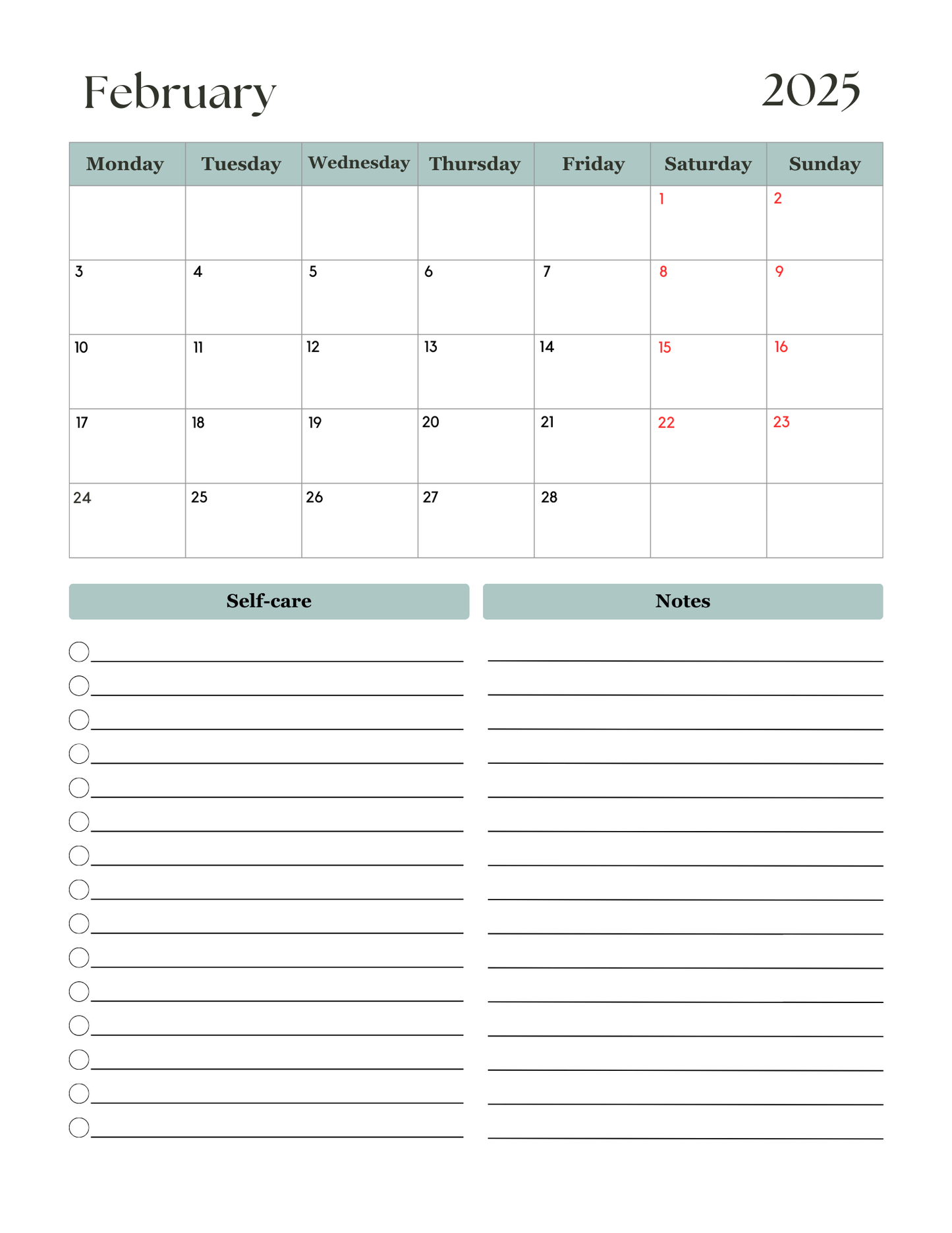 2025 ADHD Planner