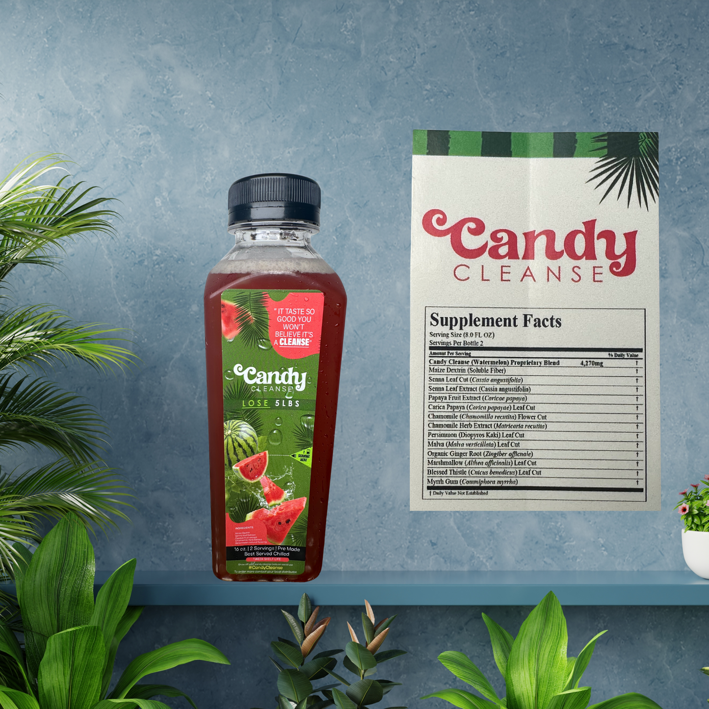 Single Bottle | watermelon Flavor | Candy Cleanse Detox